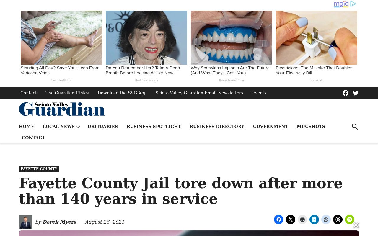 Former Fayette County Jail release record address history